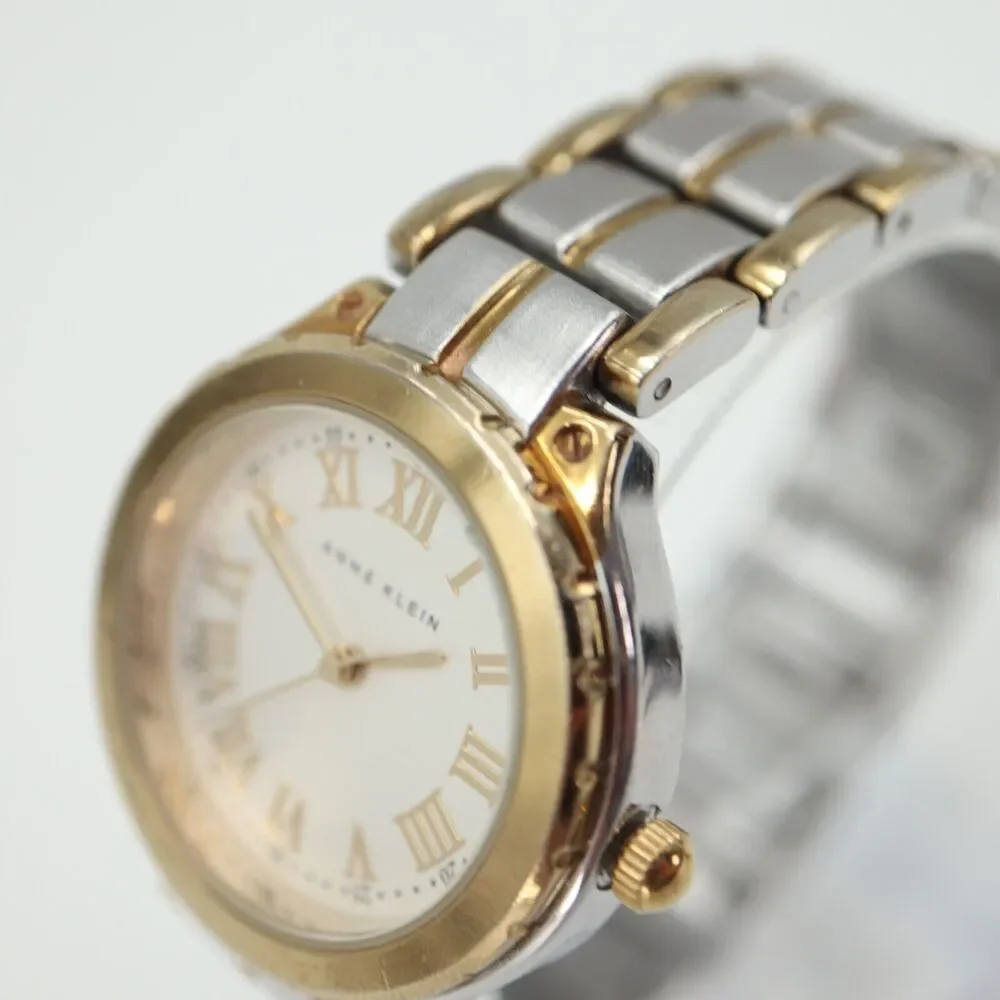 Anne Klein Womens Watch 32mm Round Dial Two Tone Bracelet AK/1303 w New Battery